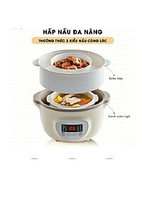 Nồi Nấu Cháo Chưng Yến Tiềm Thuốc Bắc Bear DDZ-A08T8 - Bản Tiếng Anh Có Kèm Khay Hấp Dung Tích 0.8 Lít Công Suất 200 W - Hàng Chính Hãng