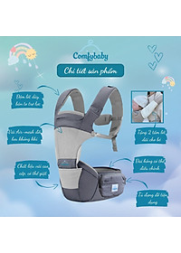Địu ngồi cao cấp 4 tư thế  2 trong 1 Comfybaby CF818