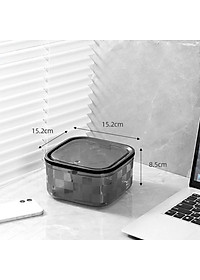 Hộp đựng bông tẩy trang , dụng cụ trang điểm , đồ dùng văn phòng..vv để bàn size 15.1*15.1*8.3 cm - Hàng chính hãng