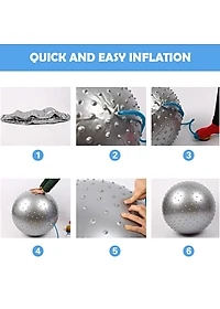 Bóng Tập Yoga 65cm Cao Cấp Bóng Gai Tặng Bơm bóng và Bộ Kim bóng dự phòng Loại dày 2mm