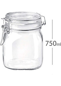 Hũ thủy tinh nắp cài Bormioli Rocco Fido 750ml – Kín hơi, bảo quản thực phẩm cao cấp Ý