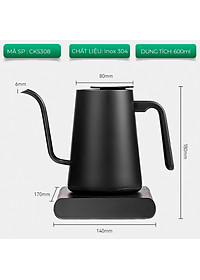 Bếp ấm cổ ngỗng đun nấu siêu tốc giữ nhiệt 600ml CAFE DE KONA