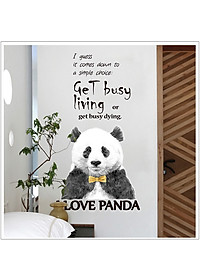 Decal dán tường I love Panda và thông điệp ý nghĩa AmyShop DKN101 (70 x 80 cm)