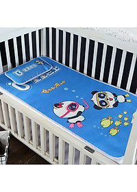 Chiếu lụa điều hòa kèm gối họa tiết siêu xinh cho bé - Tặng kèm 01 thìa uống sữa cho bé