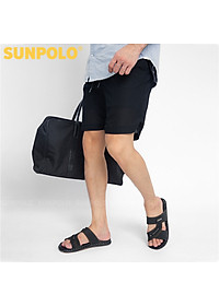 Dép Quai Ngang Nam Da Bò SUNPOLO SNA102 Trẻ trung, Năng động (Đen, Nâu bò)