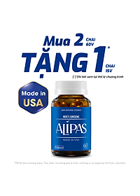 [Tặng Hộp 15v] Combo 2 Hộp 60v - Viên Uống Hỗ Trợ Sinh Lý Nam ALIPAS Ecogreen Tăng Cường Testosterone, Chứa Tinh Chất Hàu