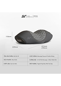 Kê Đầu Tích Hợp Massage Và Chườm Nóng, Gối Ngủ Cao Su Non Thư Giãn, Kê Cổ Giảm Đau Mõi Cổ Vai Gáy, Ngủ Ngáy - Sairui