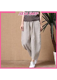 Quần ống rộng, chất liệu Linen, quần kiểu nữ form rộng rãi, thoải mái NeSa Shop QKH.39
