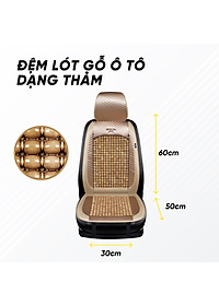 Thảm Lót Ghế Xe Ô Tô Massage Hạt Gỗ - Lưu Thông, Giảm Đau Khi Ngồi Lâu | Đệm Lót Ghế Ngồi Tấm Liền