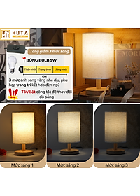 Đèn Ngủ Gỗ HUTA Light For Life G1 Chao Tròn Vintage Dễ Thương, Decor Trang Trí Phòng Ngủ, Điều Chỉnh Độ Sáng, Bóng Led Sáng Vàng Tiết Kiệm Điện