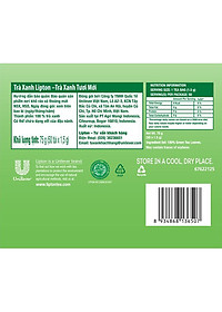 Combo 3 Lipton Trà Xanh Tươi Mới Hộp 1.5g x 50 túi