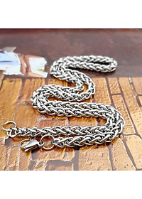 Bộ Dây Chuyền Nam Nữ inox kiểu Xích Lặc, Phong cách Châu Mỹ, Kèm hộp đựng lót nỉ.