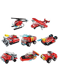 Đồ chơi lắp ghép Xe cứu hoả 8 trong 1 với 313 chi tiết Bằng nhựa ABS an toàn