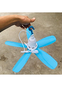 Quạt trần mini quạt treo màn cực mát tiết kiệm điện màu xanh
