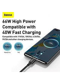 Cáp sạc nhanh Baseus Superior Series Type C 66W dùng cho Samsung, Huawei, Xiaomi, OPPO, Xiaomi,.. (6A/66W, 480Mbps, USB to Type-C, ABS+TPE, Fast Charging Data Cable )- Hàng chính hãng