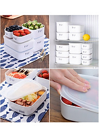 Bộ 09 hộp thực phẩm có nắp đậy an toàn White Pack hàng Made in Japan