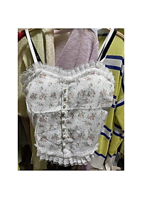 Áo 2s hai dây khuy ngọc phối ren có đệm ngực