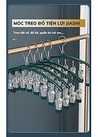 Móc Treo Đồ Lót Khăn Tất 10 Kẹp Inox, Móc Kẹp Phơi Quần Ao Đa Năng Tiết Kiệm Diện Tích, Chất Liệu Không Gỉ - HÀNG CHÍNH HÃNG MINIIN