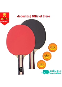 Vợt bóng bàn combo 2 chiếc tặng kèm 3 quả bóng và túi đựng - chính hãng dododios - Thiết kế chuẩn quốc tế