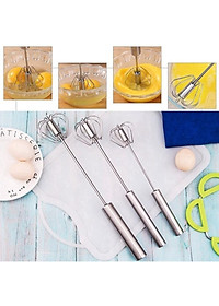 Dụng Cụ Đánh Trứng Cầm Tay Dạng Ấn Trục Xoay Tự Động - Chất Liệu Thép Không Gỉ 304 Cao Cấp - Chính Hãng MINIIN