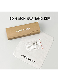 Gọng Kính Cận, Kính Giả Cận Nam Nữ, KUBO Mắt Trong Xoe Gọng Nhựa Viền Dày Cứng Cáp, Đen Trắng - BLUE LIGHT