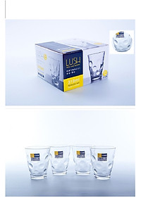 Bộ 04 cốc thủy tinh cao cấp chịu nhiệt họa tiết tròn mang lại vẻ trang nhã, sang trọng - nội địa Nhật Bản 