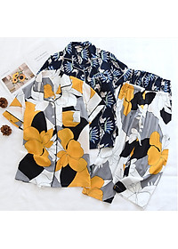 Bộ Đồ Pijama Nữ Mặc Nhà, Quần Áo Ngủ Nữ Ngắn Tay Azuno BN196 Chất Liệu Cotton Lụa Cho Mùa Hè 