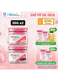 Bộ Đôi Kem Dưỡng Da Ngày Và Đêm Trắng Hồng Rạng Rỡ Pond’s White Beauty (50g)