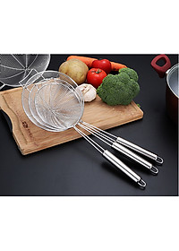 Rây Lọc Thực Phẩm Vợt Lưới Rổ Lọc Thức Ăn Đa Chức Năng chiên xào luộc Cho Nhà Bếp Vá Sạn Vợt INOX SUS304,Kích thước 39 x 13 cm - Thìa muôi vá sạn vợt Inox lọc đồ ăn thực phẩm