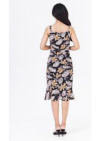 De Leah - Đầm Midi Hoa Cuốn Bèo