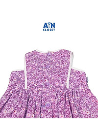 Đầm bé gái họa tiết hoa Cát đằng tím lanh lụa - AICDBG0AJSTD - AIN Closet