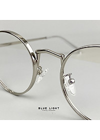 Kính Giả Cận, Gọng Kính Cận Nam Nữ Viền Dày Dáng Tròn Bạc Không Độ Hàn Quốc - BLUE LIGHT SHOP