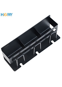 Kệ để bàn chải 3 ngăn inox 304 sơn đen dán tường Hobby home decor CD4B