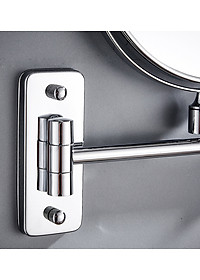 Gương trang điểm phóng đại 3 lần, xoay 360 độ, 2 mặt siêu nét, treo tường phòng tắm, phòng ngủ, Khách sạn, resort, Inox SUS 304, Size 15cm, 18cm, 20cm, Minh House