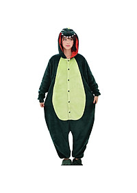 Bộ đồ thú Khủng Long xanh liền thân lông mịn Pijama dành Cho Người Lớn và Trẻ Em Đầy Đủ Các Kích Cỡ kiểu dáng Động Vật Hoạt Hình Cosplay