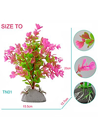 Cây Nhựa Trang Trí Bể Cá Thủy Sinh Lớn Tím Hồng Cao 20cm (Mã PK01)