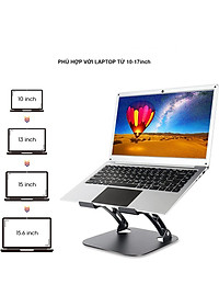 Giá Đỡ Cho Máy Tính, Laptop, iPad, Macbook Hợp Kim Nhôm Cao Cấp. Hỗ Trợ Tản Nhiệt Chống Mỏi Cổ, Vai, Gáy. Hàng Chính Hãng DEVO