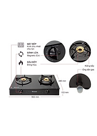 Bếp Ga Dương Đôi Rinnai RV-6Double Glass(SP) - Đen- Hãng chính hãng