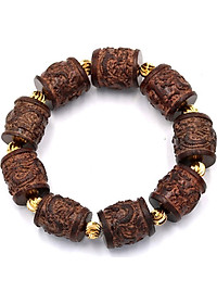 Vòng tay chuỗi hạt trụ rồng gỗ đàn hương TRNCS6