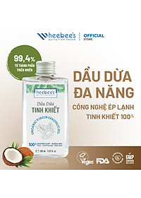 Dầu Dừa Nguyên Chất Ép Lạnh Heebee’s 100% Tự Nhiên, Không Mùi, Đa Năng, Dưỡng Ẩm Da & Tóc 50/150ml