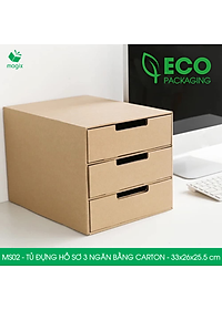 MS02 - 33x26x25.5 cm - Tủ đựng hồ sơ 3 ngăn bằng carton