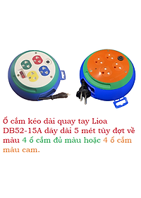 Ổ Cắm Lioa 3 Ổ Đa Năng Kéo Dài DB52-10A (Cuộn 5m)