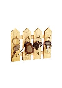 45231 |Hàng rào treo chìa khóa thẻ nhân viên kính khẩu trang, 4 thanh 8 móc treo Gỗ Đức Thành