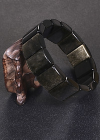 Vòng tay đá tektit bản vuông 19x15mm mệnh thủy,mộc - Ngọc Quý Gemstones