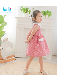 Váy bé gái sát nách cổ sen phối màu HK519, đầm bé gái, váy mùa hè cho bé gái, váy hè, đầm thiết kế cho bé 10-27kg