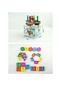 Đồ Chơi Luồn Cọc Thả Hình 5 Trụ Cột Khối Gỗ Zic Zac Cho Bé