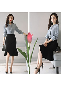 Chân váy đuôi cá công sở nữ dáng midi dài 60cm hàng thiết kế chân váy Hàn Quốc vải kaki thun co giãn New Design MS009