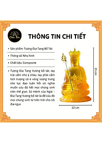 Tượng phật địa tạng vương bồ tát tượng địa tạng lưu ly cao 21cm đồ thờ cúng phong thủy - shop Diệu Tâm