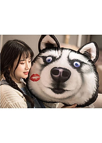 Gối ôm gấu bông chó Husky mặt ngáo - Thú Nhồi Bông - Đồ chơi sang trọng