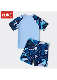 Đồ bơi bé trai 4-14 tuổi rời hãng YUKE, Bộ bơi cho bé in hình và chữ vải co giãn cực tốt